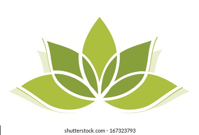 Yoga lotus green illustration