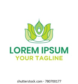 Yoga and lotus logo concept
