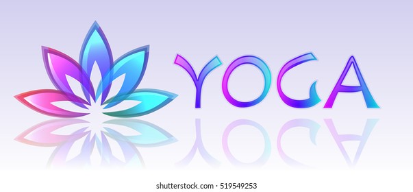 Yoga lotus logo on white background
