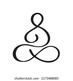 Yoga Lotus pose icon Vector Logo concept. Meditation Yoga Minimal Symbol. Health Spa Meditation Harmony Zen Logotype. Creative Graphic Sign design template.