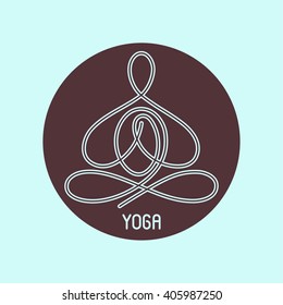 Yoga lotus pose linear design