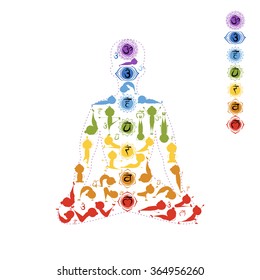 Yoga lotus pose made from asanas for your design