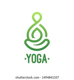 Yoga lotus pose vector icon.