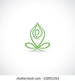 Yoga lotus pose - vector illustration