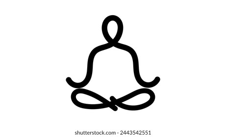 Yoga Lotus position , black isolated silhouette