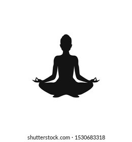 Yoga Lotus Position Silhouette Vector Shape Stock Vector (Royalty Free ...