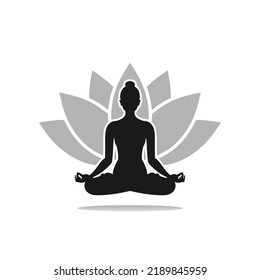 Yoga. lotus position silhouette. Vector shape