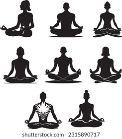 International yoga day special logo PNG image with a woman doing