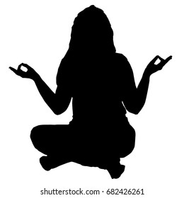 Yoga Lotus Position Silhouette Vector Shape Stock Vector (Royalty Free ...