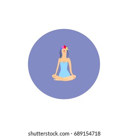 Yoga. lotus position silhouette. Vector illustration.