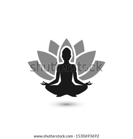Yoga. lotus position silhouette. Vector shape