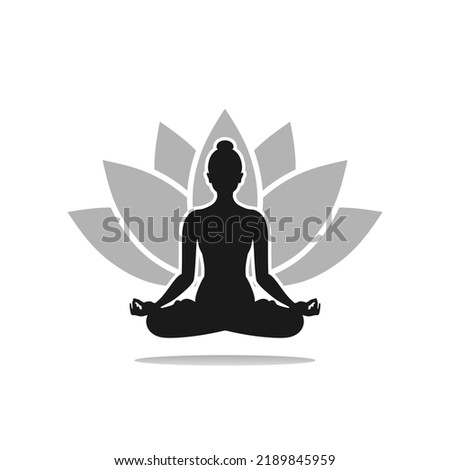 Yoga. lotus position silhouette. Vector shape