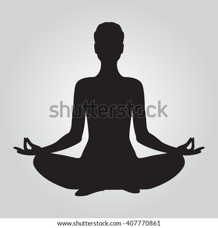 yoga. lotus position silhouette. vector shape