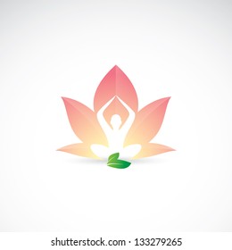 Yoga - Lotus Position - Vector Illustration