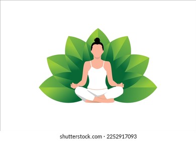 Yoga in lotus position. Vector illustration