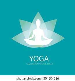 Yoga lotus - vector illustration