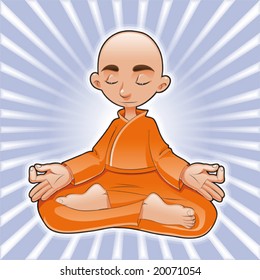 Yoga Lotus.Funny cartoon and vector character