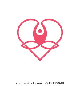el yoga ama el ícono vectorial estilizado. Plantilla de vectores de diseño con logotipo de belleza
