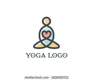 Yoga Love vector logo for sale.