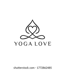 Yoga Love Wellness Healthy Spa Logo Design Vector illustration