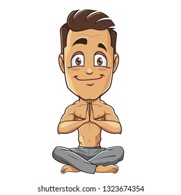 Yoga man cartoon
