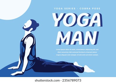 Yoga Man Cobra Pose Illustration