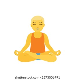 Yoga man lotus mindfulness meditation character vector illustration