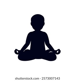 Yoga man lotus mindfulness meditation character vector illustration