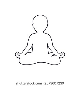 Yoga man lotus mindfulness meditation character vector illustration