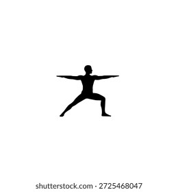 Símbolo de pose aislado de Vector de icono de silueta de hombre de yoga