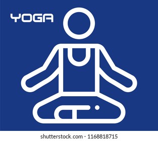 YOGA MAN SYMBOL VECTOR ICON