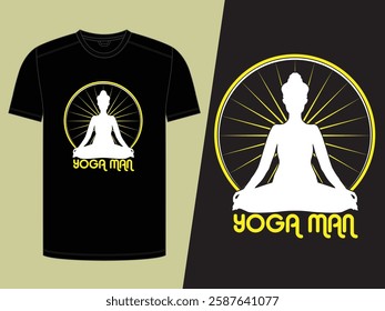 Yoga Man T-shirt Design EPS Vector Art.
