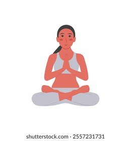 Yoga Master, Women Career Flat Vector Illustration