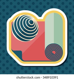 yoga mat and ball flat icon with long shadow,eps10