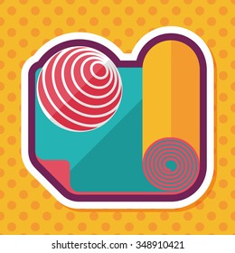 yoga mat and ball flat icon with long shadow,eps10