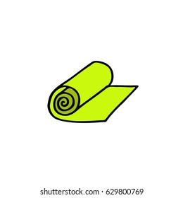 yoga mat doodle icon