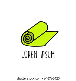 yoga mat doodle icon
