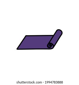 yoga mat doodle icon, vector illustration
