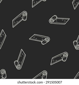 yoga mat doodle seamless pattern background