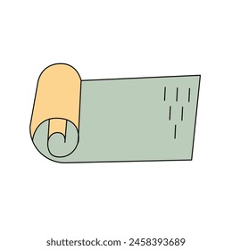Estera de yoga en estilo doodle. Ilustración vectorial. Aislado sobre fondo blanco