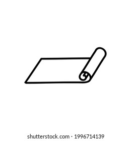 yoga mat doodle, vector illustration.