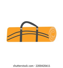 Yoga Mat, Exercise Mat, Rolled Yoga Mat, Yoga Strap, Carrying Case, Gym Rat, Women's Fitness, Peaceful Exercise, Arm Strap, Gym Foam Mat, Vector Illustration Background