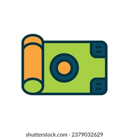 yoga mat filled color icon. vector icon for your website, mobile, presentation, and logo design.