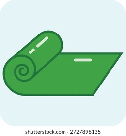 Icono plano de Yoga Mat. Ilustración vectorial. Yoga MAt Vector de ilustración.
