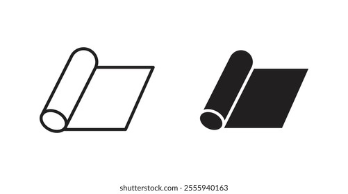 Yoga mat flat simple vector symbols illustration.