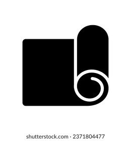 Yoga Mat glyph vector icon isolated. Yoga Mat stock vector icon for web, mobile app and ui design