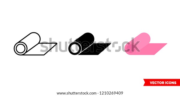 Yoga Mat Icon 3 Types Color Stock Vector Royalty Free 1210269409