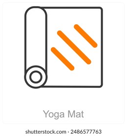 Yoga Mat and yoga icon concept