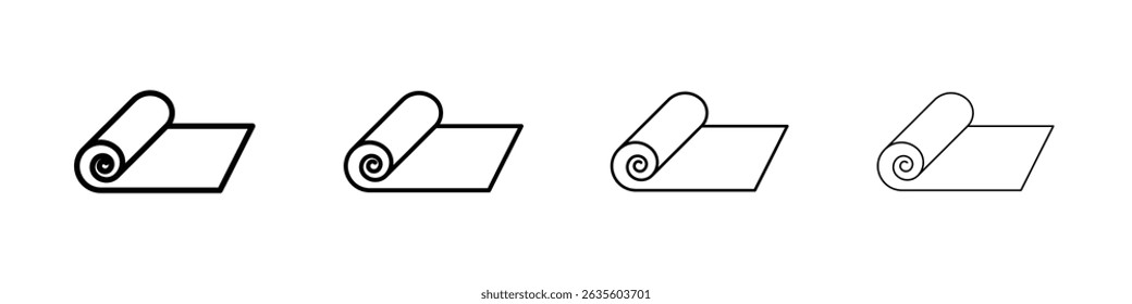 Yoga mat icon Flat illustration sign