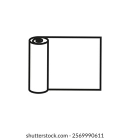 Yoga mat icon flat line symbol set.